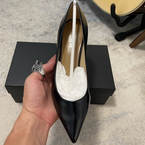 NIB Women's Size 5 Coach G1993 Unipump Jet Mirror 1.5" Leather Heels In Black - Picture 8 of 12